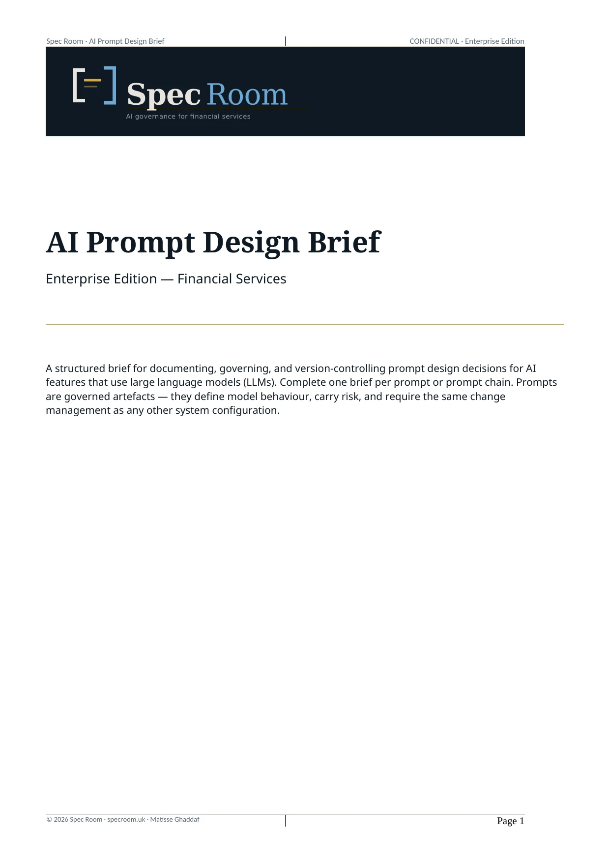 AI Prompt Design Brief — page 1
