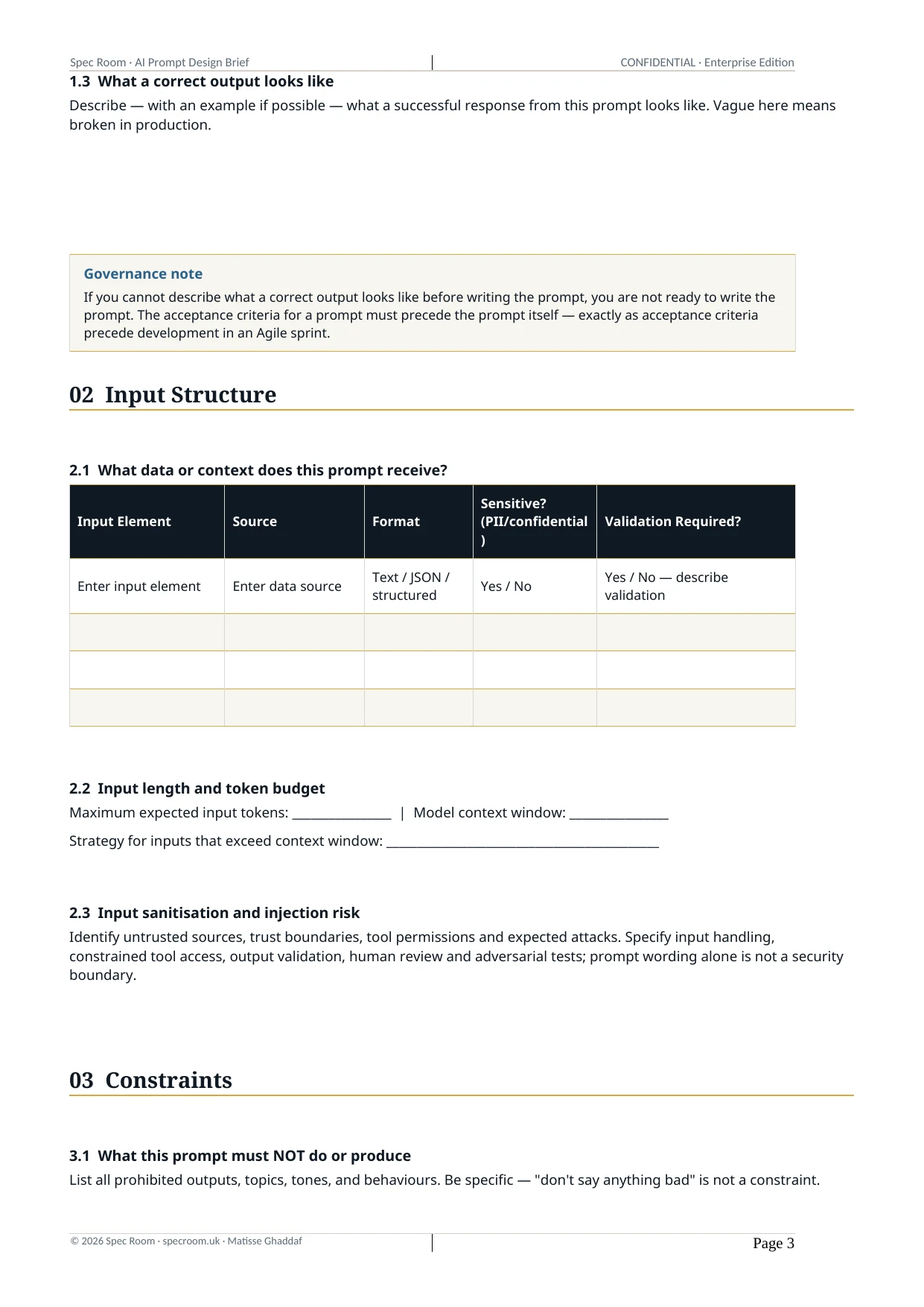 AI Prompt Design Brief — page 3