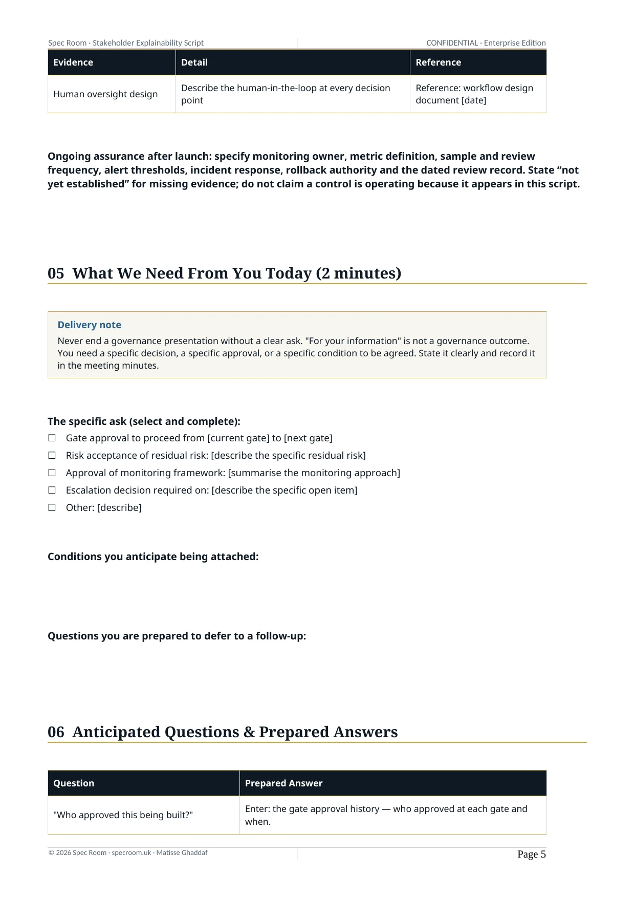 Stakeholder Explainability Script — page 5