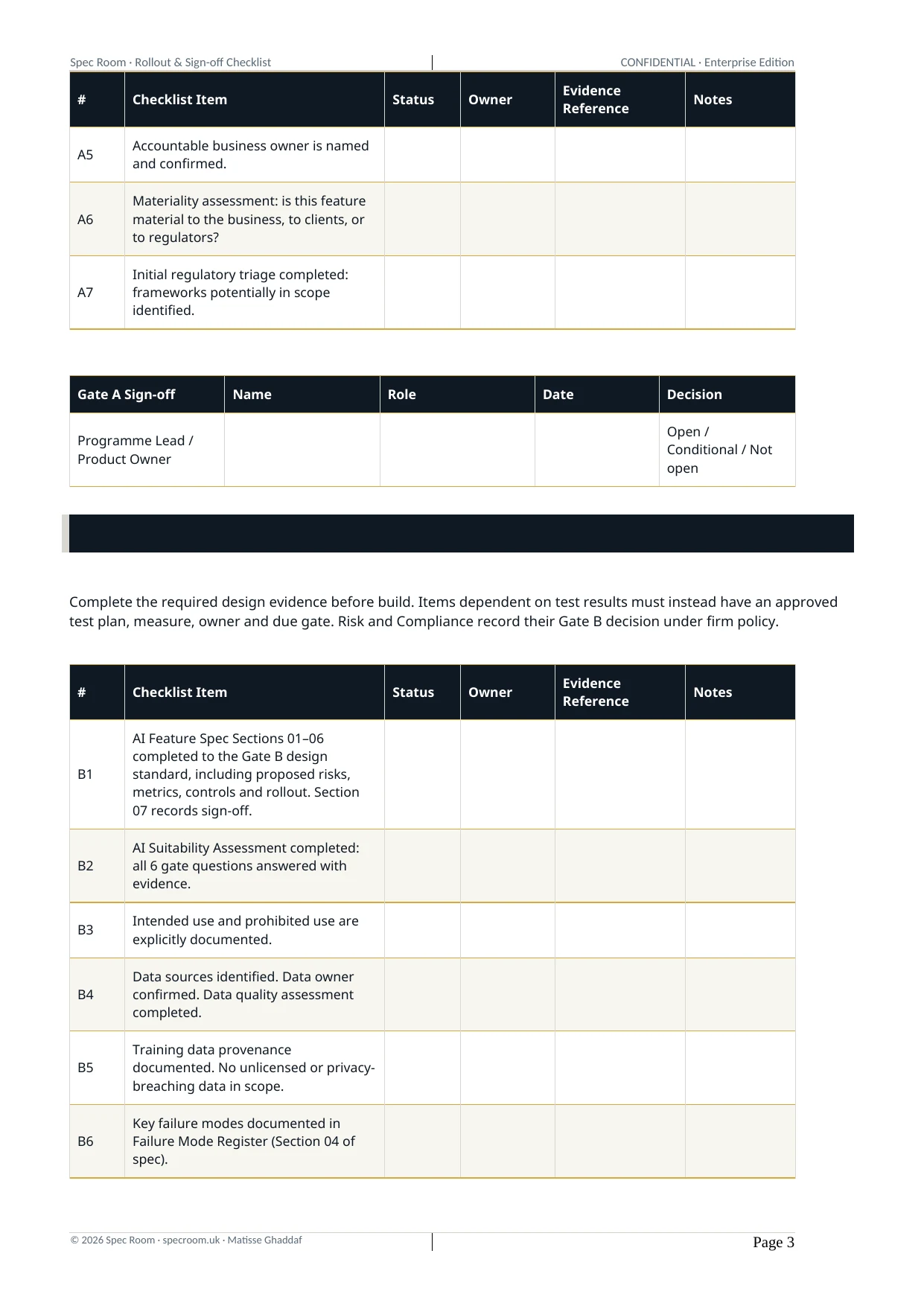 Rollout & Sign-off Checklist — page 3